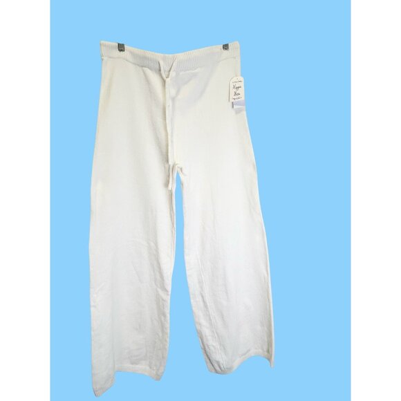 Hippie Rose Pants - Hippie Rose Winter White Lounge Pants XL Cozy Wide Leg Drawstring Waist Soft Kni